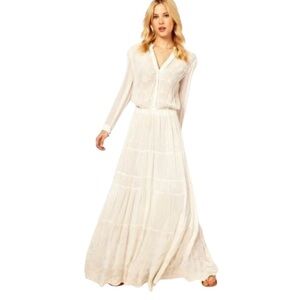 Mango Prairie Embroidered Maxi Dress